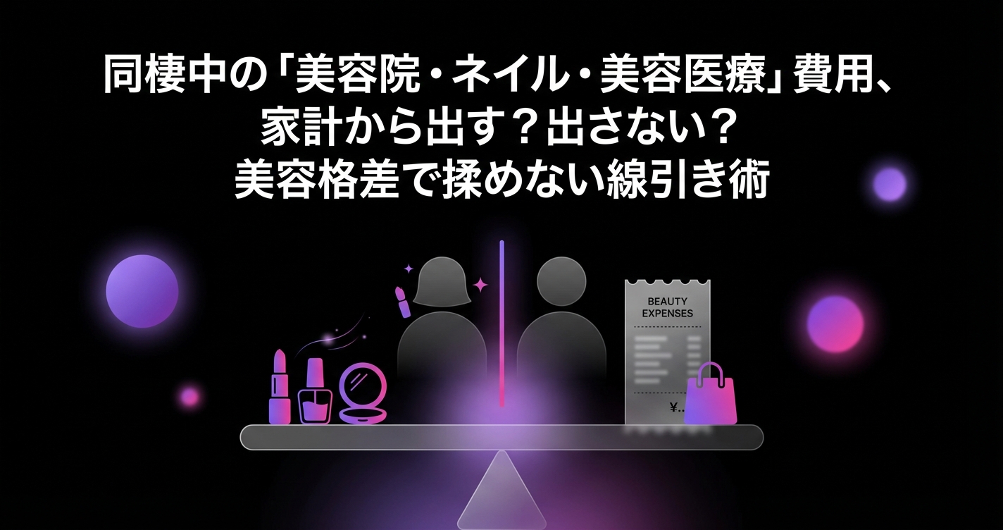 同棲中の「美容院・ネイル・美容医療」費用、家計から出す?出さない?美容格差で揉めない線引き術のアイキャッチ画像 - 家計管理・レシートに関する記事