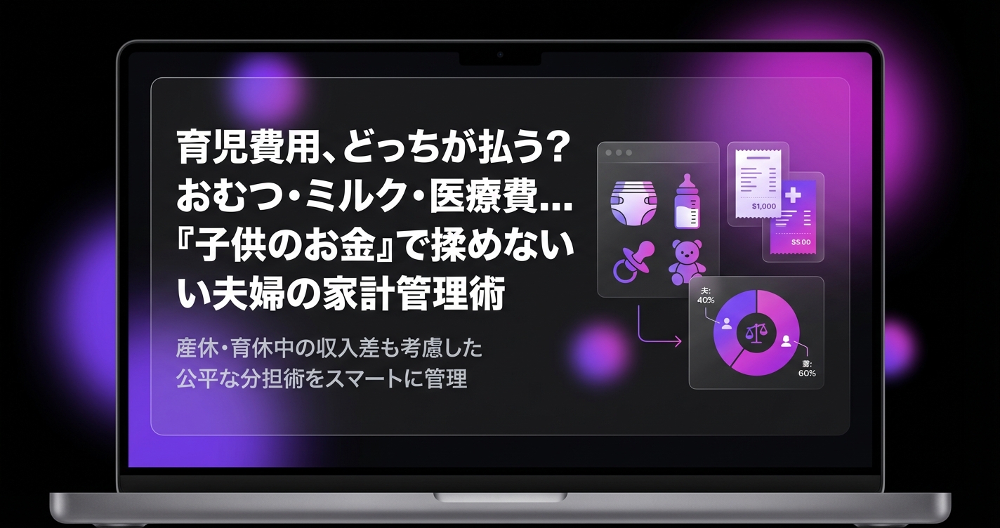 育児費用、どっちが払う?おむつ・ミルク・医療費...『子供のお金』で揉めない夫婦の家計管理術のアイキャッチ画像 - 家計管理・レシートに関する記事