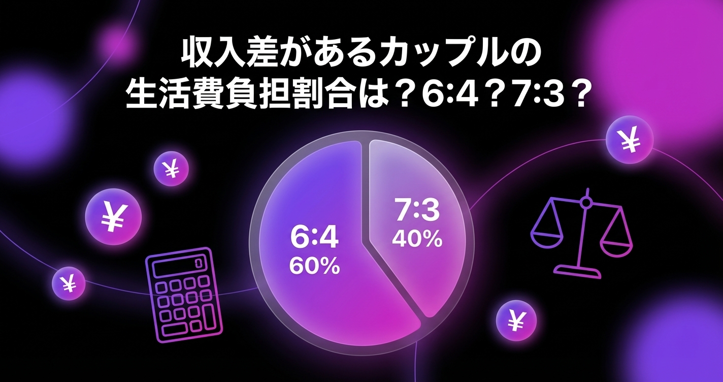 彼氏(彼女)と収入差がある時の生活費負担割合は?6:4?7:3?不満が出ない計算式と管理ツールのアイキャッチ画像 - 同棲・カップルに関する記事