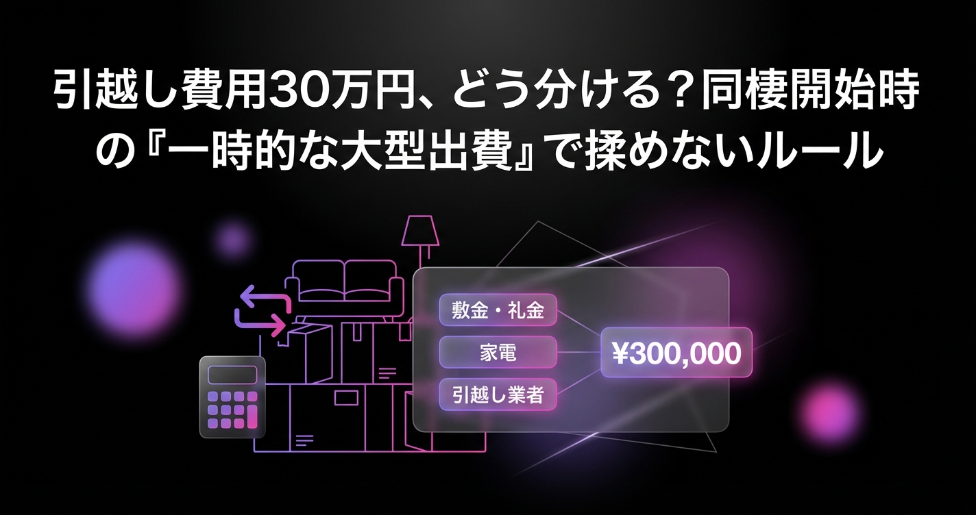 引越し費用30万円、どう分ける?同棲開始時の『一時的な大型出費』で揉めないルールのアイキャッチ画像 - 同棲・カップルに関する記事