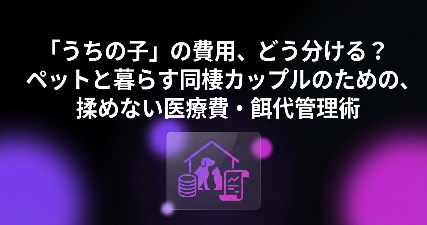 「うちの子」の費用、どう分ける?ペットと暮らす同棲カップルのための、揉めない医療費・餌代管理術のアイキャッチ画像 - 同棲・カップルに関する記事