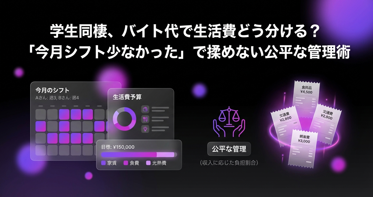 学生同棲、バイト代で生活費どう分ける?「今月シフト少なかった」で揉めない公平な管理術のアイキャッチ画像 - 同棲・カップルに関する記事