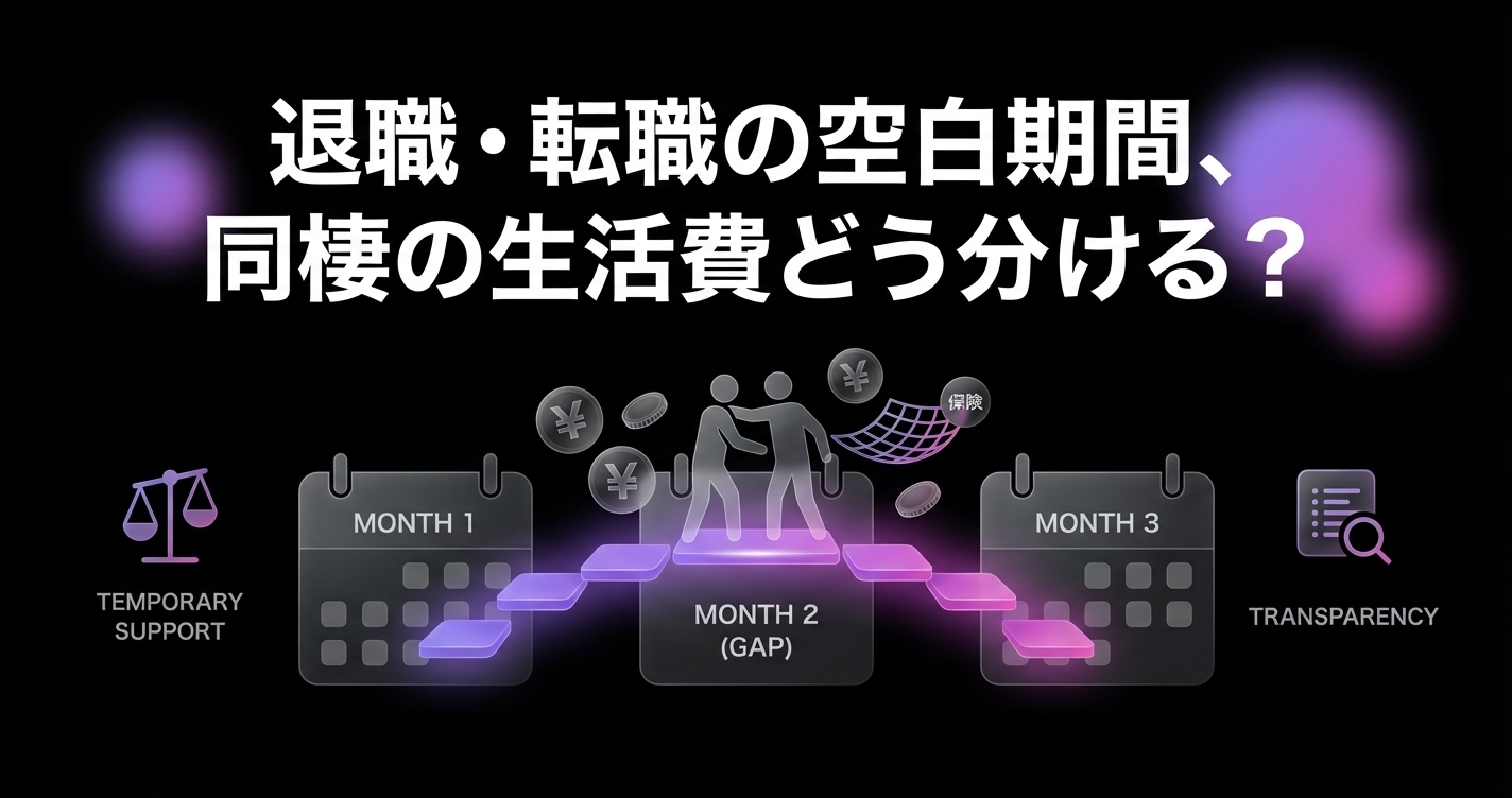 退職・転職の空白期間、同棲の生活費どう分ける?失業保険と貯金で乗り切る「一時的無収入」の家計調整術のアイキャッチ画像 - 同棲・カップルに関する記事