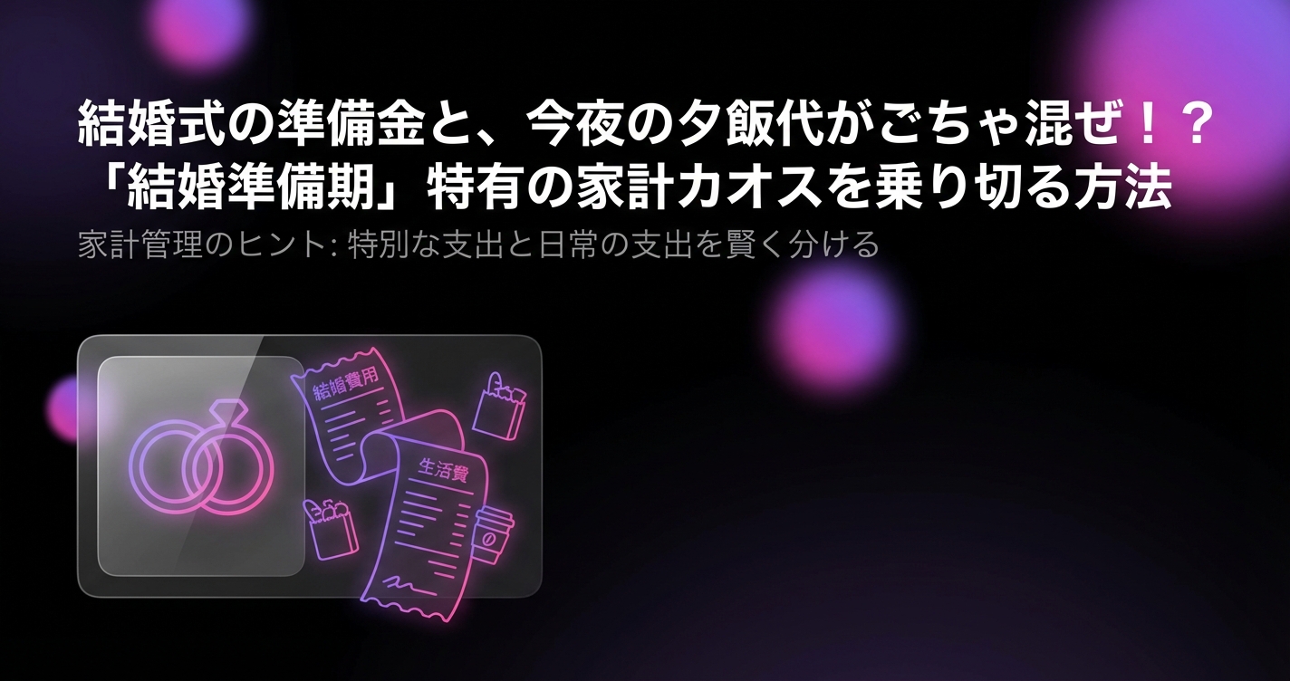 結婚式の準備金と、今夜の夕飯代がごちゃ混ぜ!?「結婚準備期」特有の家計カオスを乗り切る方法のアイキャッチ画像 - 同棲・カップルに関する記事